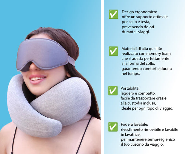 ErgoFluff™ Cuscino Ergonomico da Viaggio